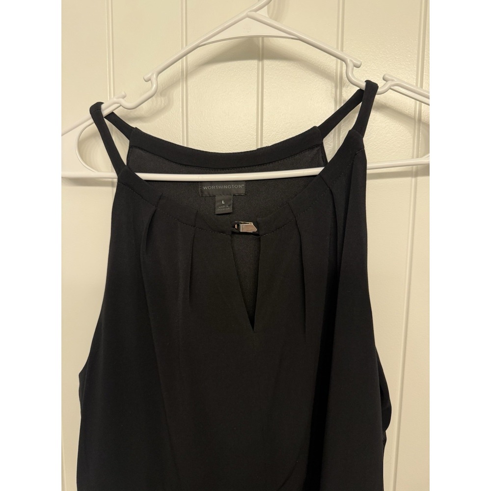 Woman's Worthington Sleeveless Black Maxi Dress Size Large - Picture 3 of 6